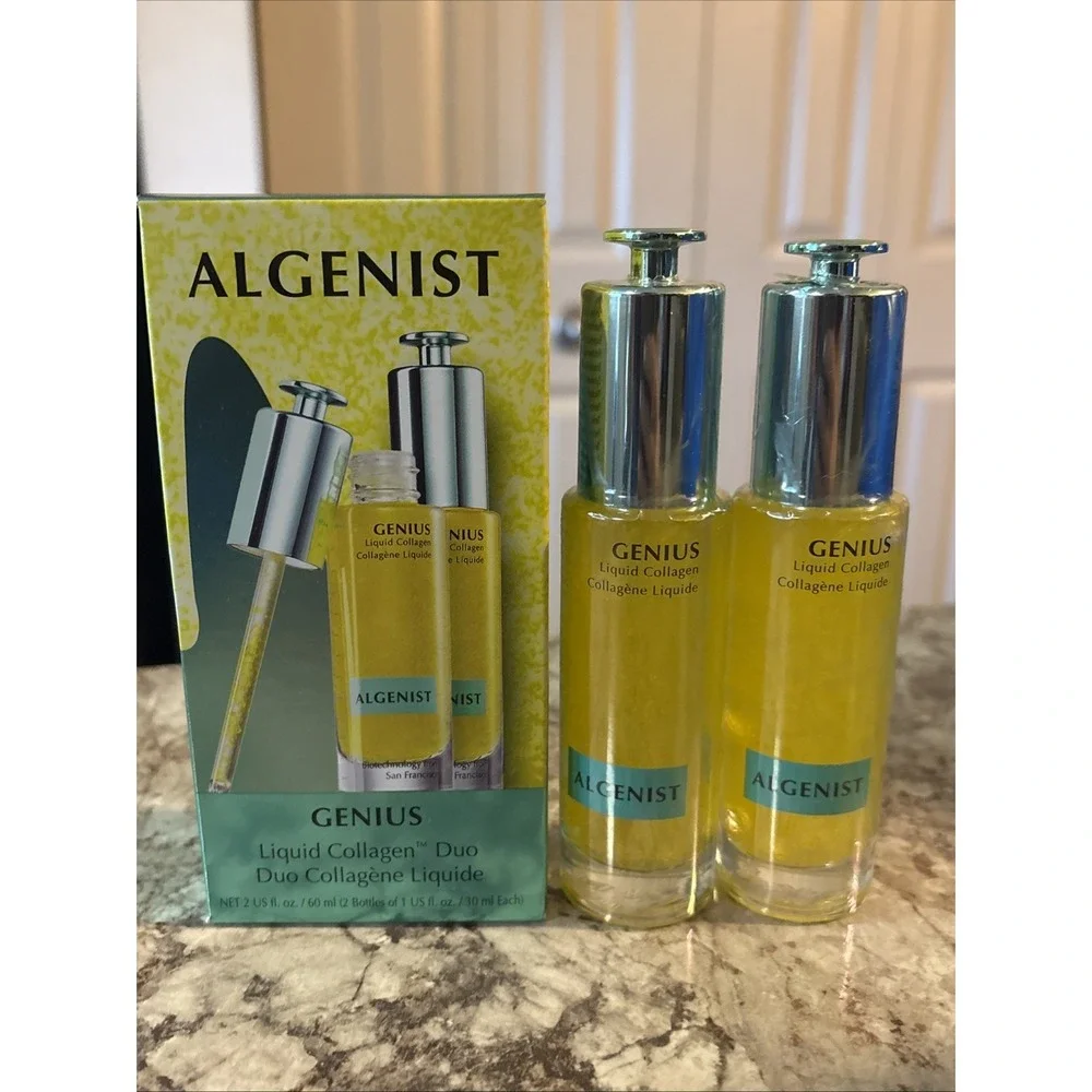 ALGENIST Genius Liquid Collagen Duo! NEW 2 FL OZ (2 x 1‎ fl. oz.) Sealed NOS